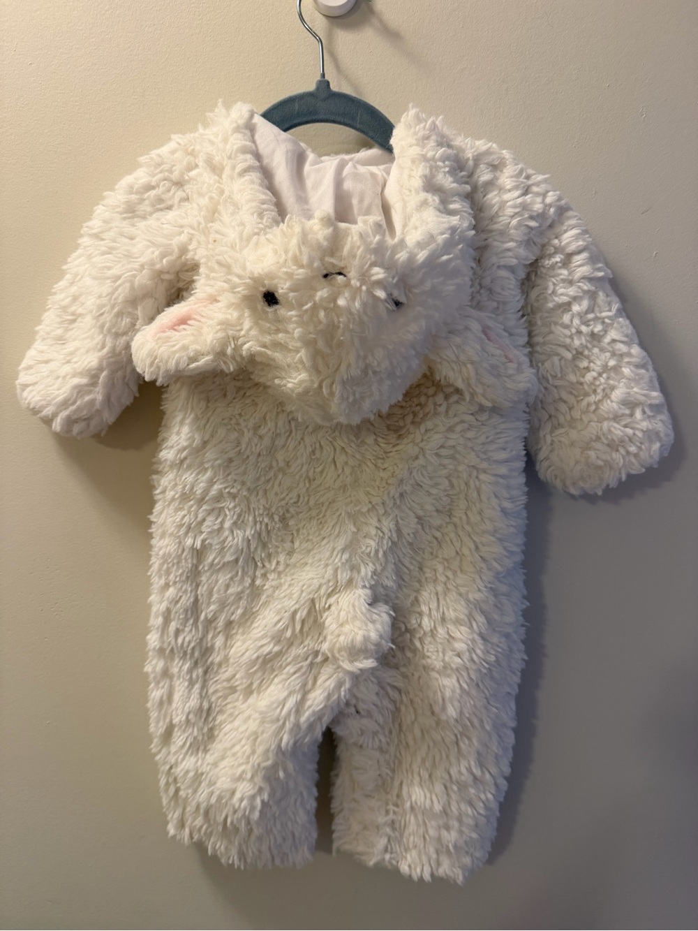 Pottery Barn Kids Baby Lamb Costume 6-12M Plush White Halloween